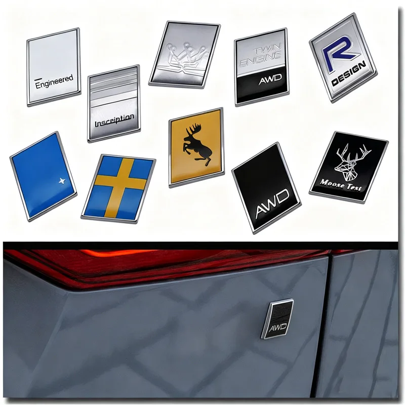 Insignia conmemorativa de caja trasera de coche Camel de Metal 3D para Volvo S60 V60 S90 V90 XC40 XC60, accesorios modificados