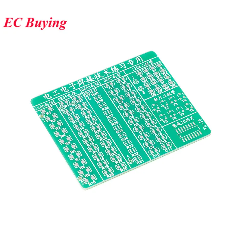 1kit SMT SMD Component Welding Practice Board Soldering DIY Kit Resitor Diode Transistor By start Learning Electronic