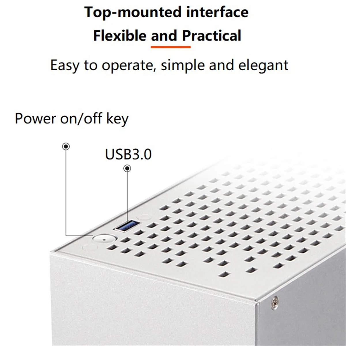 A07 Mini ITX Computer Case Chassis HTPC Host Case USB3.0 ITX Enclosure Personal Computer Chassis Desktop Box Silver