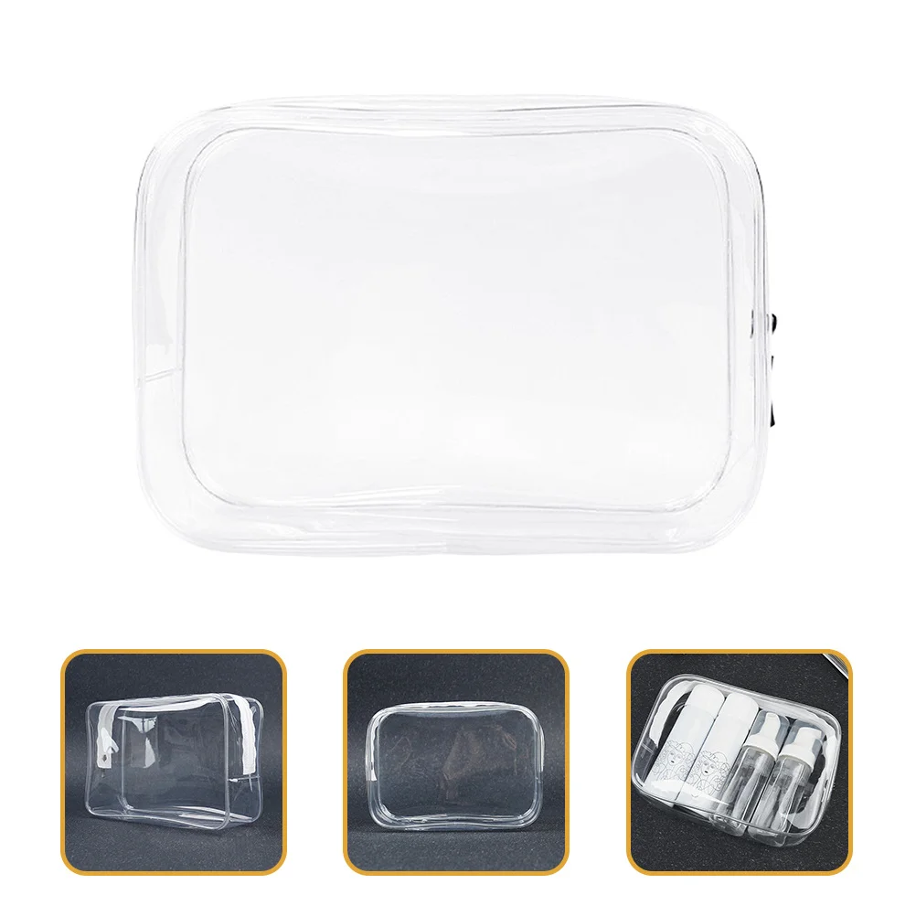 

2Pcs Transparent PVC Makeup Bag Organizer Zipper Travel Toiletry Storage Pouch Portable Makeup Organiser Case
