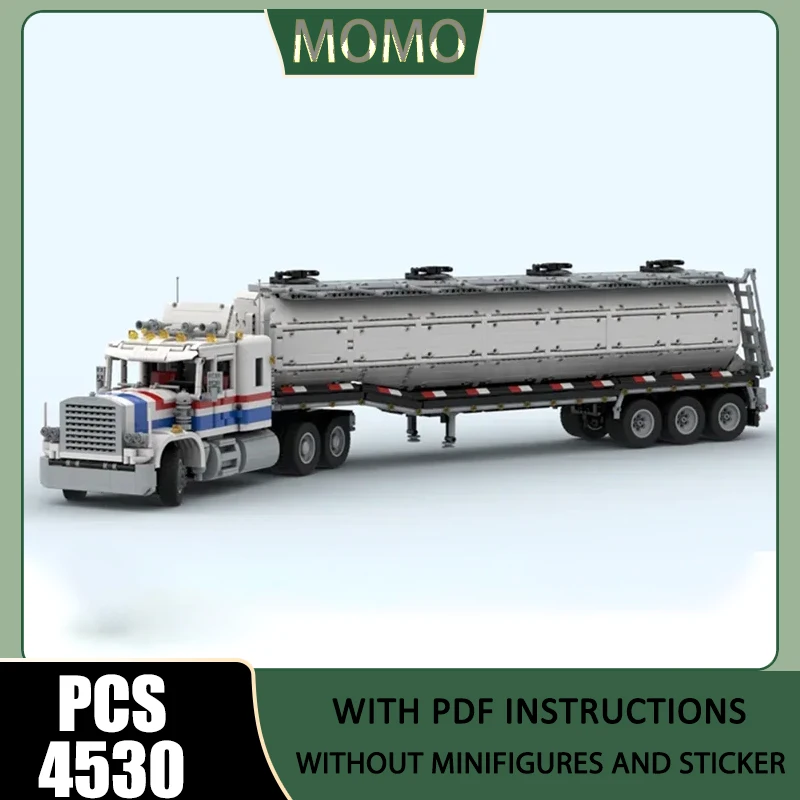 

Urban Model Moc Building Blocks 5580 Highway Drilling Rig Tank Semi-Trailer Technology Brick DIY Assembly Construction Toy Gifts
