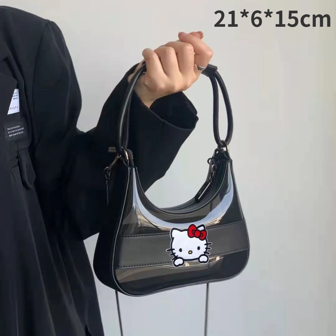 

Hello Kitty Baguette Bag Sanrio Bag Y2k Kt Cat Retro Shoulder Underarm Bag Fashion Dumplings Crossbody Bags Premium Handbag