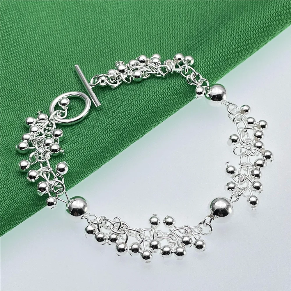 

New High Quality 925 Sterling Silver Luxury Beads Bracelets For Women Fashion Party Wedding Engagement Original Jewelry Gifts