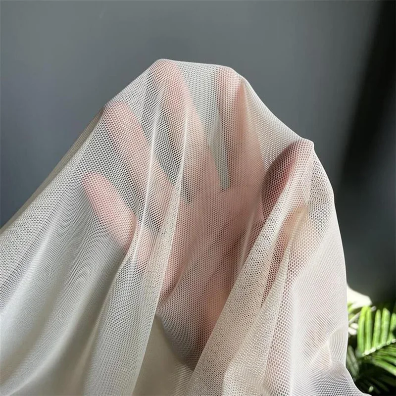 Four-side Stretch Mesh Fabric Draped See-through Tight Shaping Bottoming Mesh Designer Fabrics