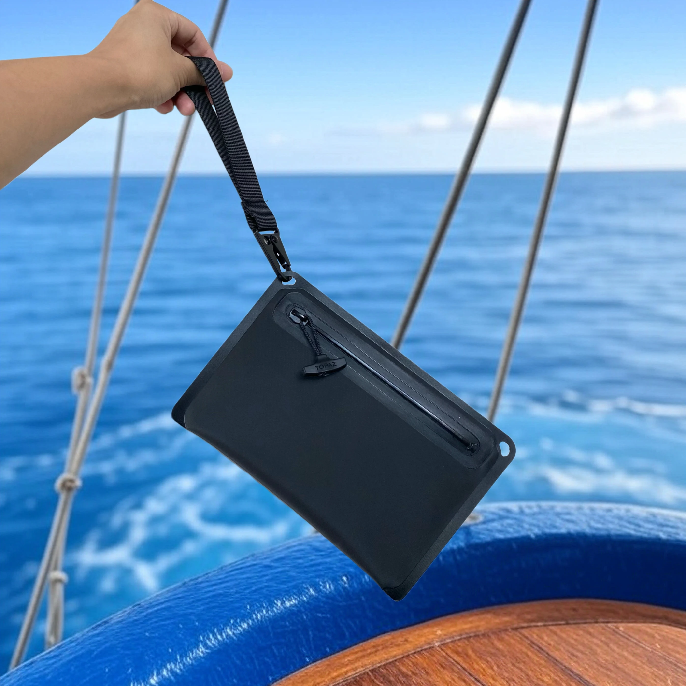 Bolsa Impermeable para Teléfono Móvil Topaz IPX8, Nivel de Buceo, para Exteriores, Textura de Tela de Alta Gama, TPU Ecológic...
