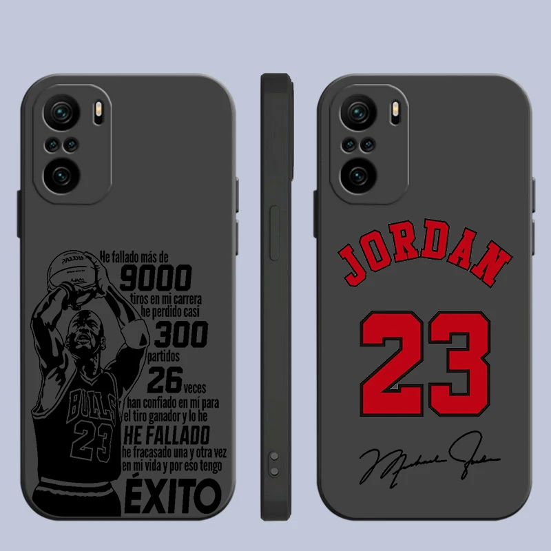 INS Sports J-Jordans brand Phone Case For Xiaomi Redmi Note 12 11E 11S 11 11T 10 10S 9 9T 9S 8T Pro Plus 5G Black Cover