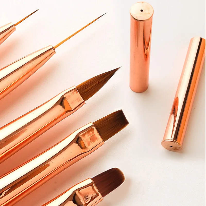 1/5 قطعة مسمار الفن جل الأشعة فوق البنفسجية من الأكريليك تمديد منشئ حجر الراين اللوحة فرشاة خطوط بطانة نمط قلم رسم مانيكير أداة #4