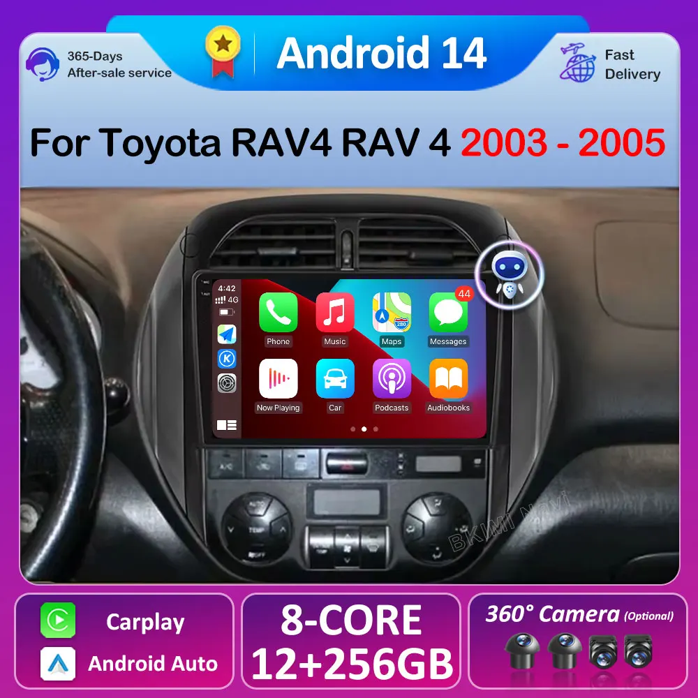 

Android 14 Auto GPS Navigation Radio For Toyota RAV4 RAV 4 2003 2004 2005 DSP Carplay Multimedia Video Player Stereo NO 2din