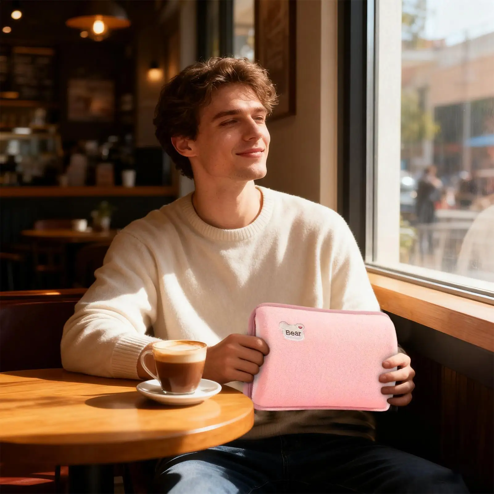 

Hot Water Bag Leak-Proof Rechargeable Hand Warmer Hot Water Bottle With Soft Cover For Winter Cold Weather Period Cramps Muscles