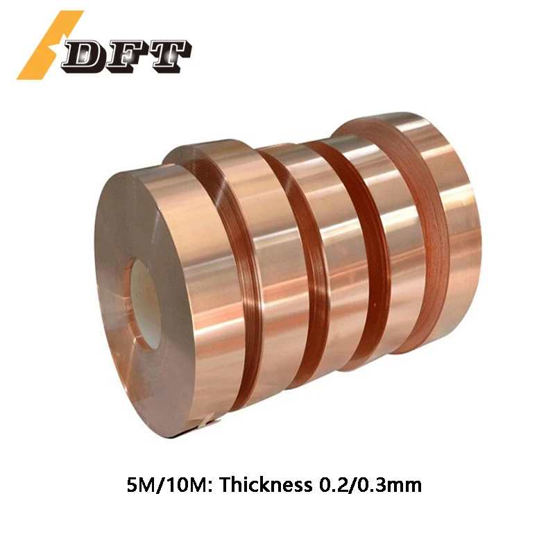 Length 5/10M Thickness 0.2/0.3/0.4mm Width 7/10/15/20/25mm T2 Pure Copper Strip for Contractors & DIY Projects