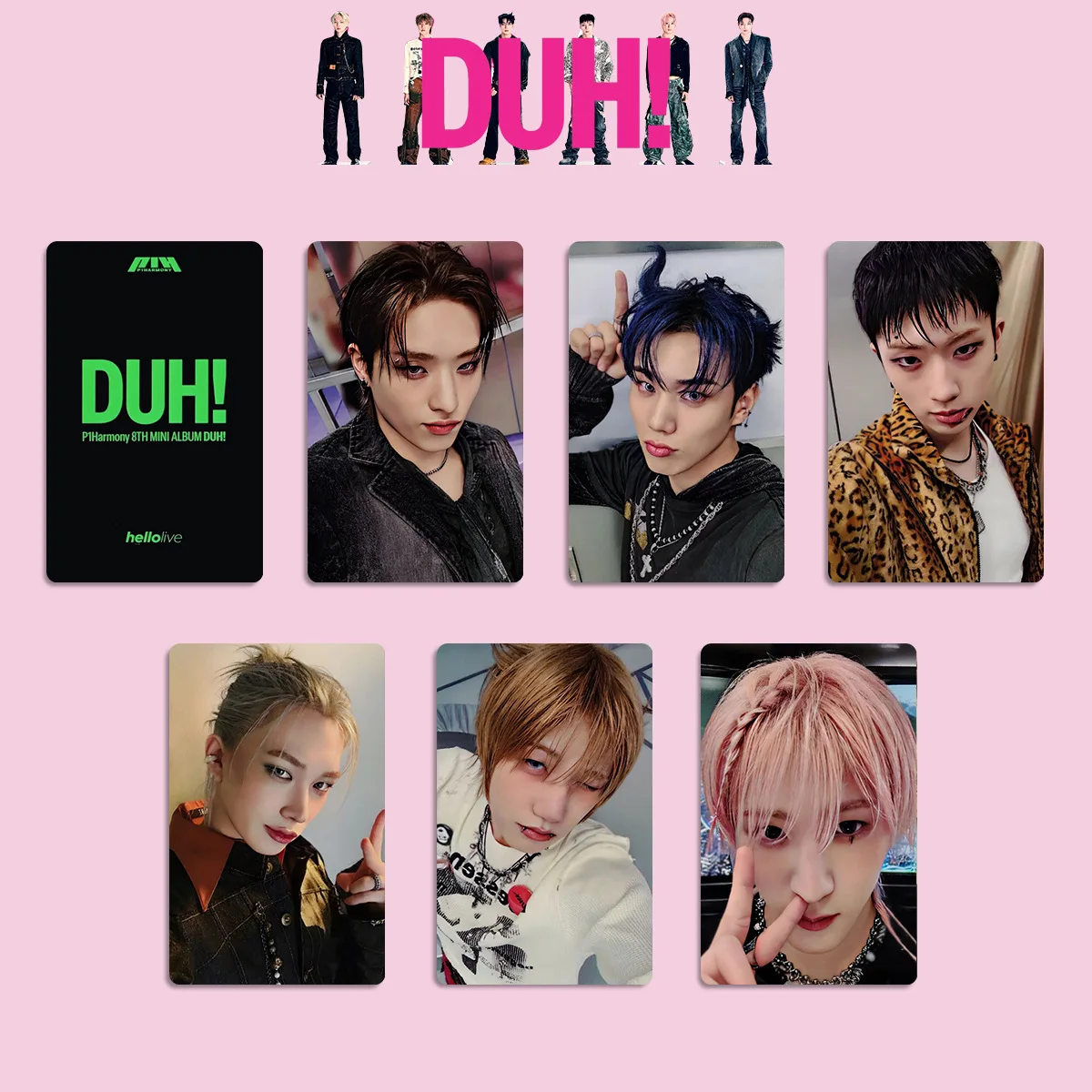 p1harmony p1h ジョンソプ　トレカ　セット　ヨントン 6Pcs/Set Kpop P1HARMONY DUH Album Photocards List INTAK THEO