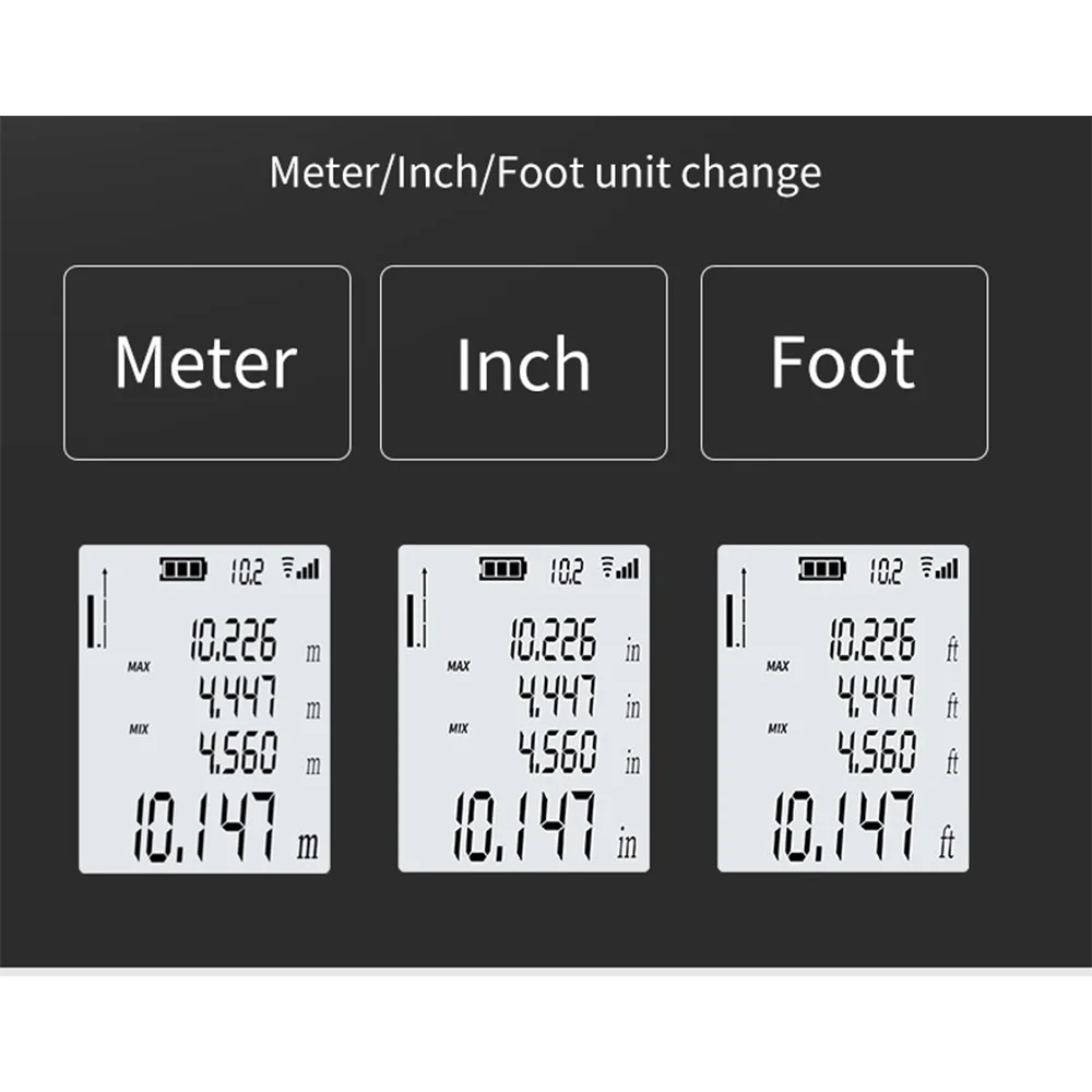 Mini Laser Distance Meter Rechargeable High Precision Multifunction Digital Lazer Tape Measuring Tools With Length-area-volum