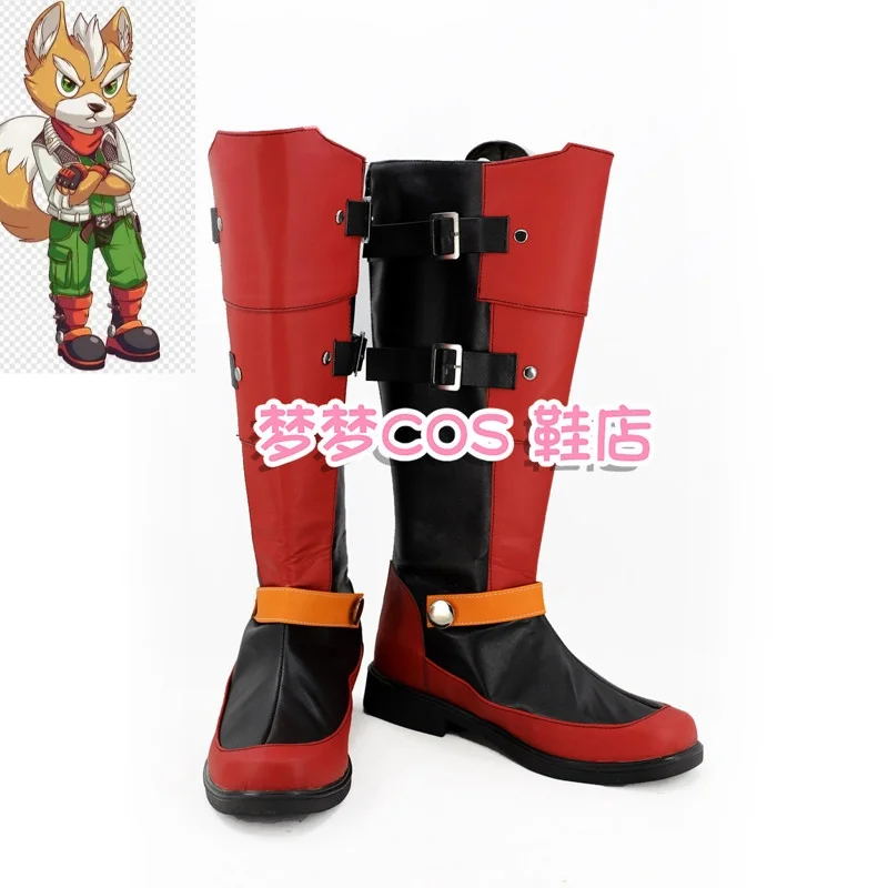 Star Fox - Fox McCloud - Zapatos de disfraz hechos a mano, botas de piel sintética, botas de carnaval para Halloween