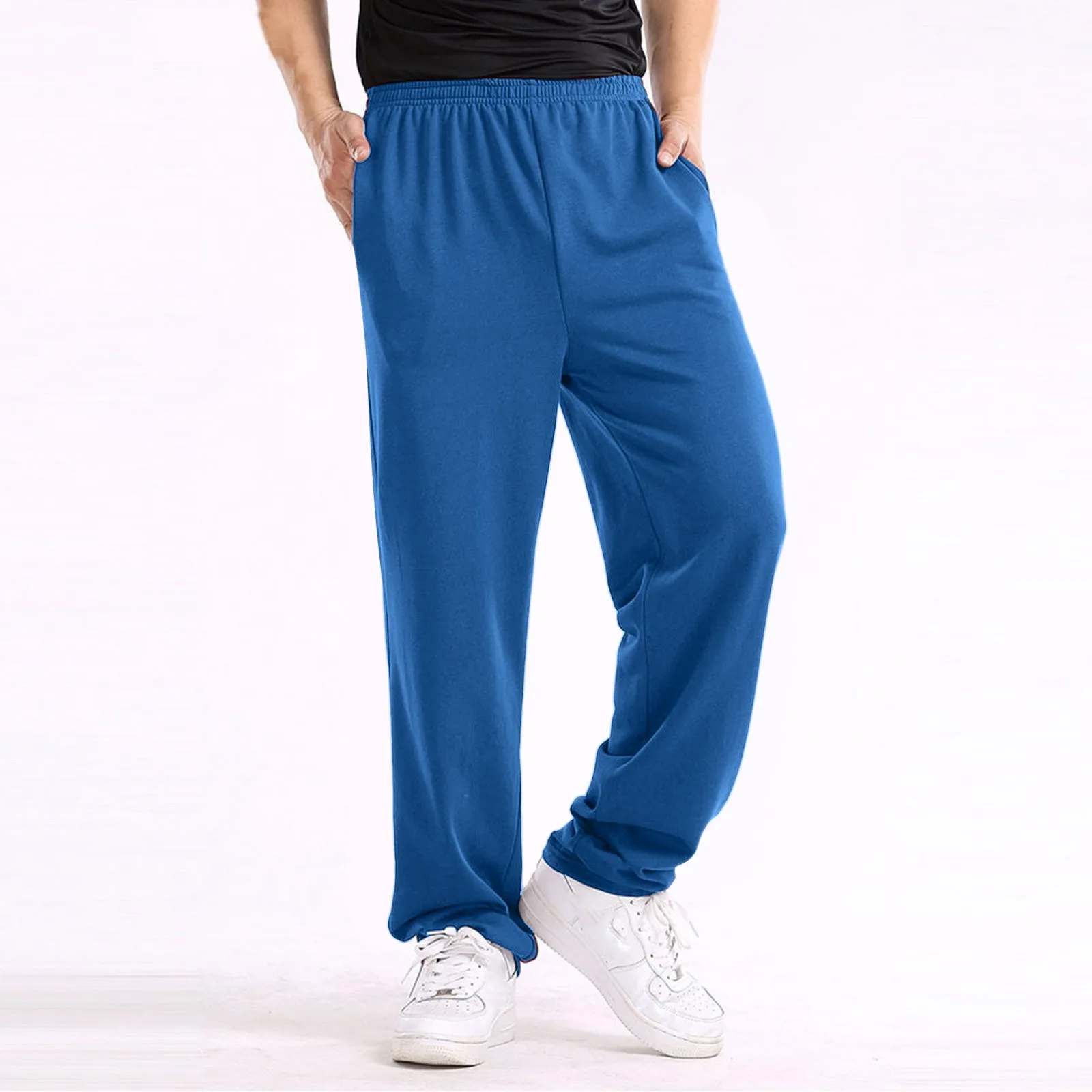 

Casual Men's Pants 2024 Fashion Autumn Solid Color Simple Slim Fitted Sweatpants Elastic Casual Pants Extra Plus Size Joggers