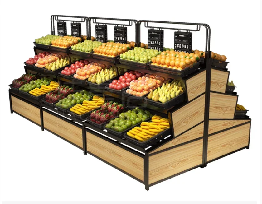 Fruit and vegetable shelves, shopping malls, supermarkets, vegetable shelves, fruit stores, vegetable stores, display shelves