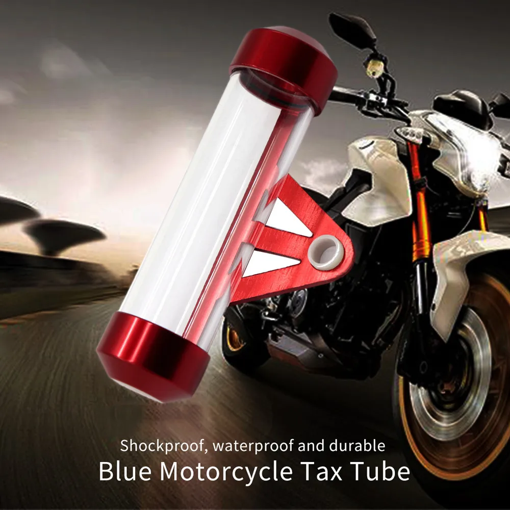 

Universal Motorcycle Tube Tax Disc Cylindrical Holder Frame Real Waterproof Accessories Tools