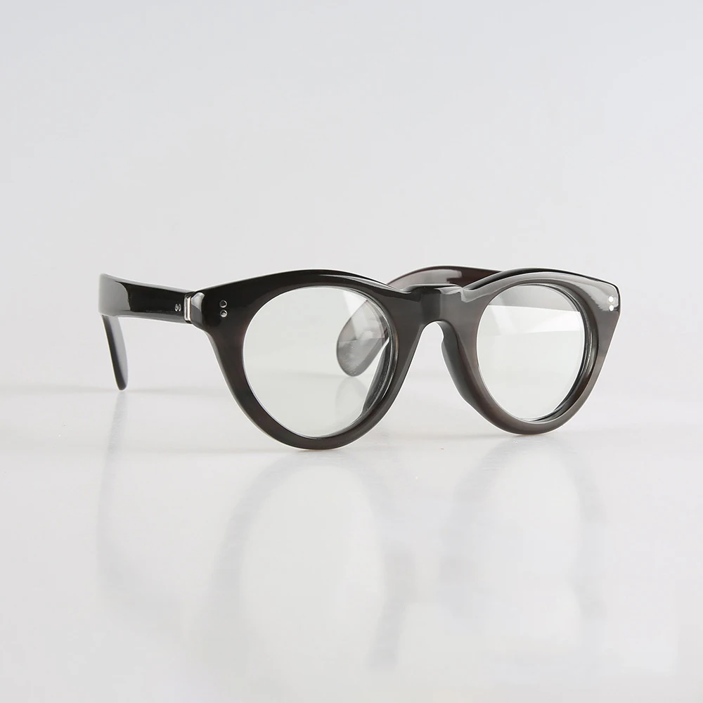 

Eyeglass Frames Unique Vintage Cat Eye Thick Handmade Buffalo Horn Prescription Man's Glasses Frames Optical Lenses Eyeglasses