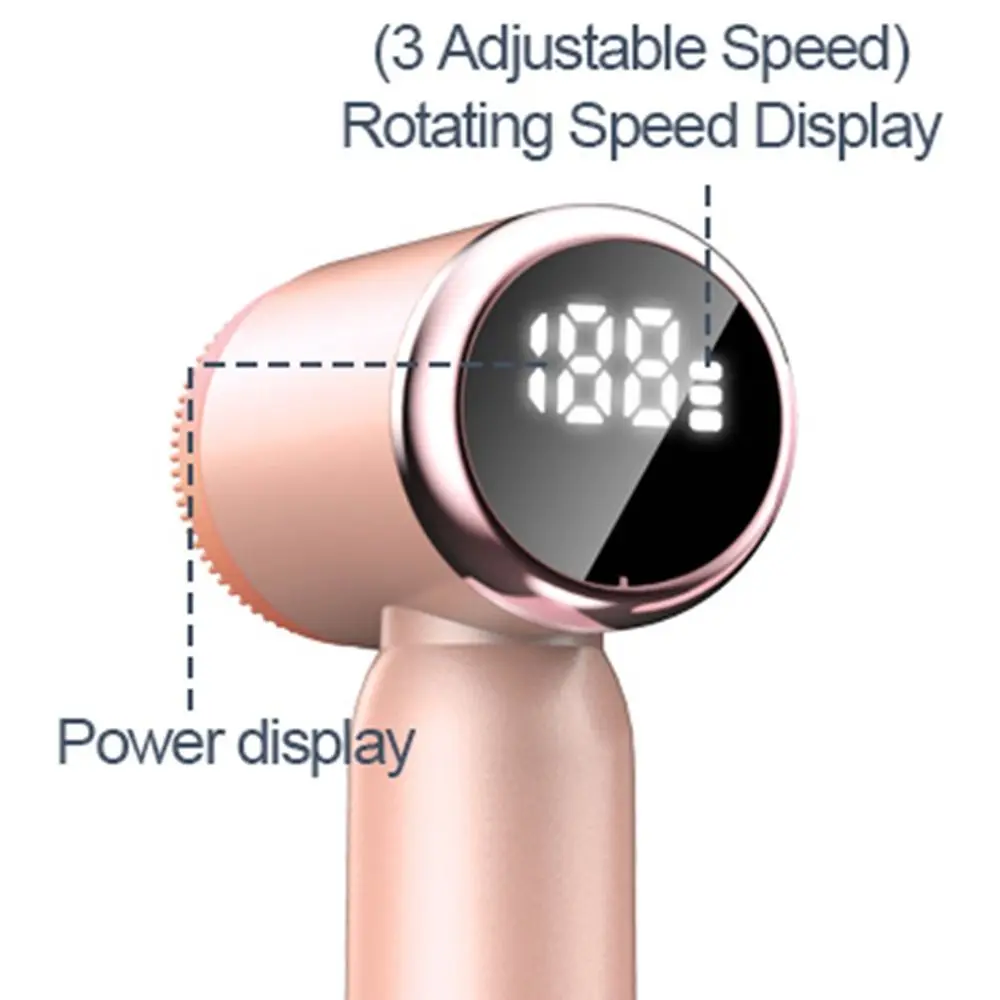 6 in 1 Electric Face Cleansing Brush 360 Rotating Hot Cold Compress Ultrasonic Face Scrubber Gentle Exfoliate Adjustable