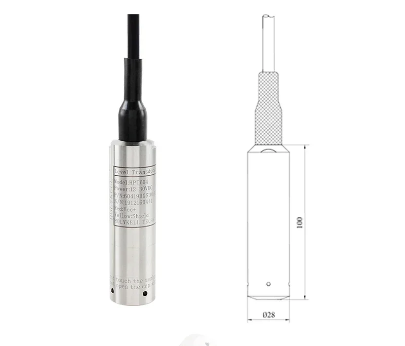 Tauchbarer 4-20 mA RS485 Wasserstandssensor für Wassertank