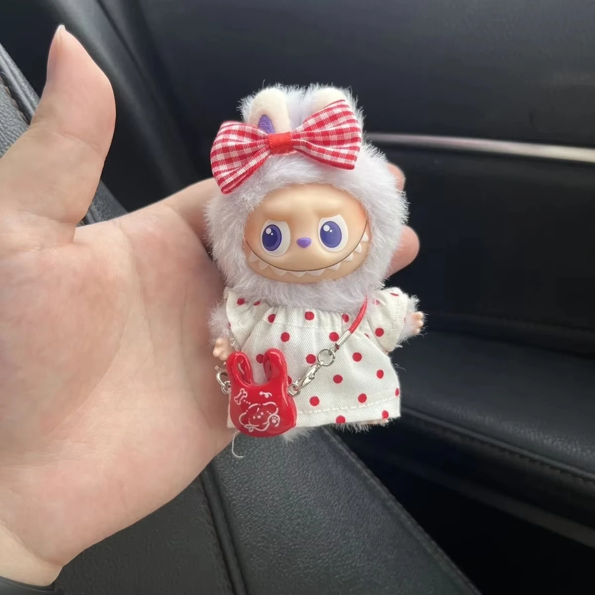 Para mini labubu 4.0 pinos para roupas de amor 3 peças conjunto de saia floral roupas de boneca acessórios labubu