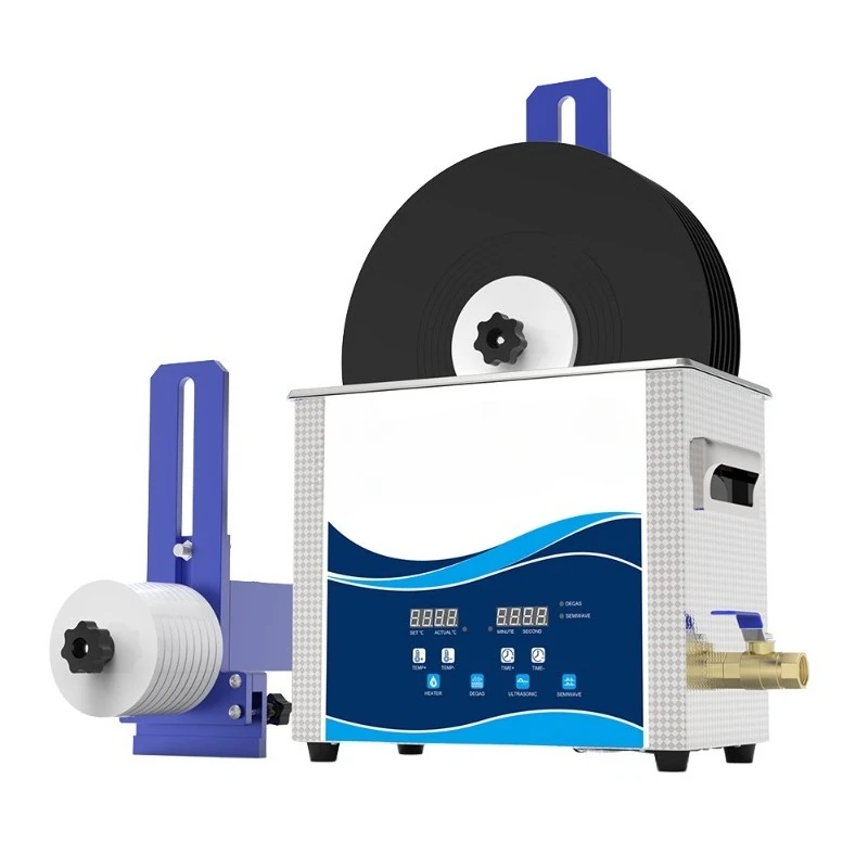 GRANBO Brand Lp Vinyl Record Ultrasonic Cleaner Bath 40KHz With Alloy Records Bracket 6l Ultrasone Record Cleaner