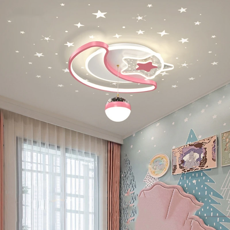 Imagem -03 - Criativa Estrela Quarto Luz de Teto Modern Quarto Infantil Estudo Luz Pingente Decoração Interior Luminárias