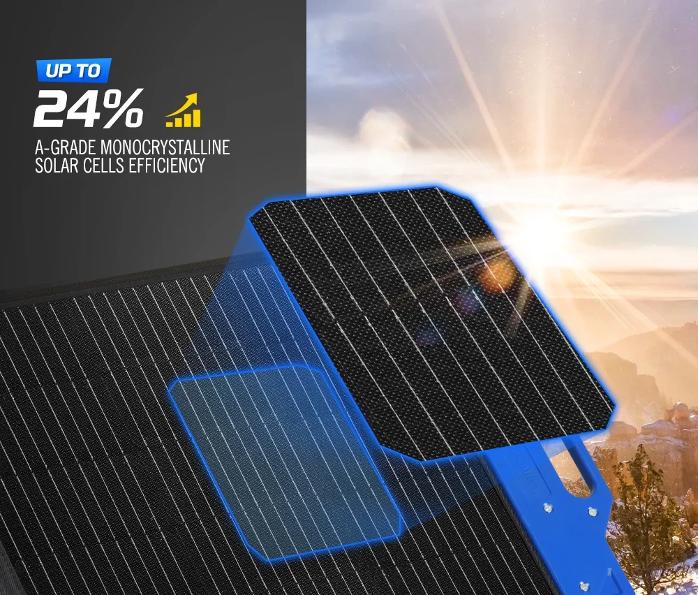 ATEM POWER Super Light 200W Portable Solar Panel Camping Foldable Solar Blanket For Battery Phone Laptop USB DC Charge