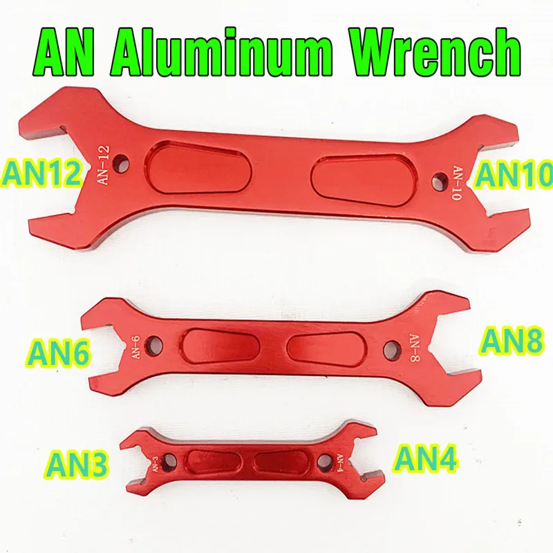 

High Strength Aluminum Wrench Hose Fitting Tool Socket Wrench Spanner Tool Kit Double Ended Fitting AN3 AN4 AN6 AN8 AN10 AN12 ﻿
