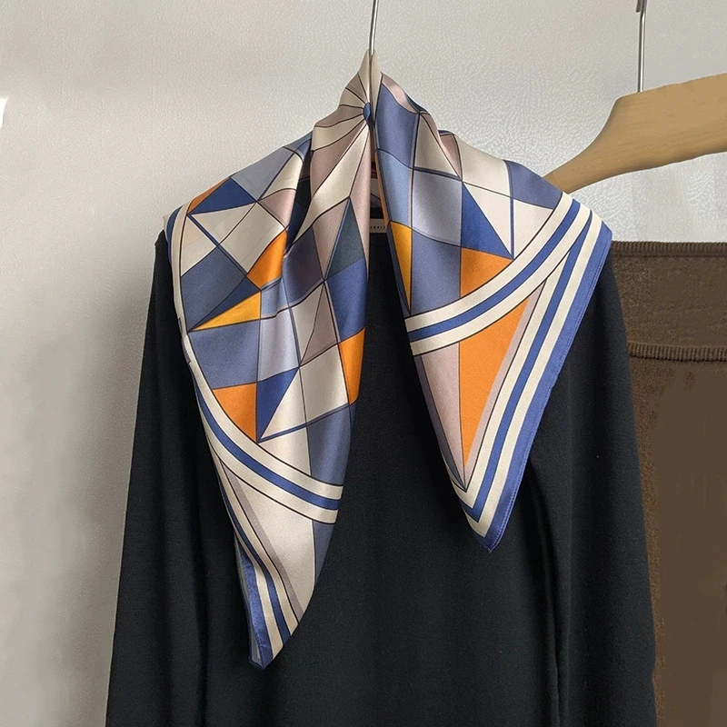 Luxurious Floral 65cm Square Silk Scarf for Women Ins-style High-Grade Mulberry Silk Scarves Neckerchief view 6