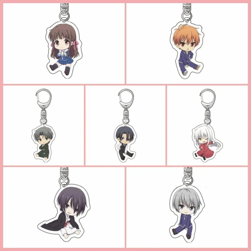 FRUITS BASKET Acrylic Keychain Tohru Honda Kyo Sohma Yuki Sohma Figure Pendant Bag Car Keychain Cell Phone Pendant Present Gifts