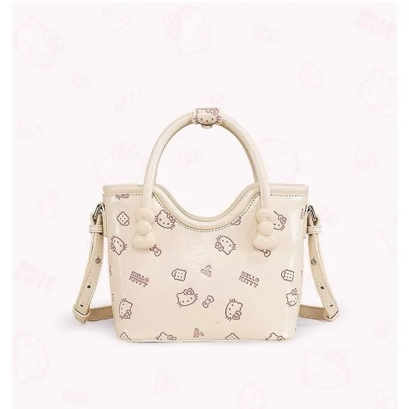 Sanrio Kawaii Hello Kitty การ์ตูนพิมพ์ Tote กระเป๋าผู้หญิงอะนิเมะ Girly หัวใจน่ารักขนาดใหญ่ความจุกระเป๋าถือ Crossbody กระเป๋าของขวัญของเล่น