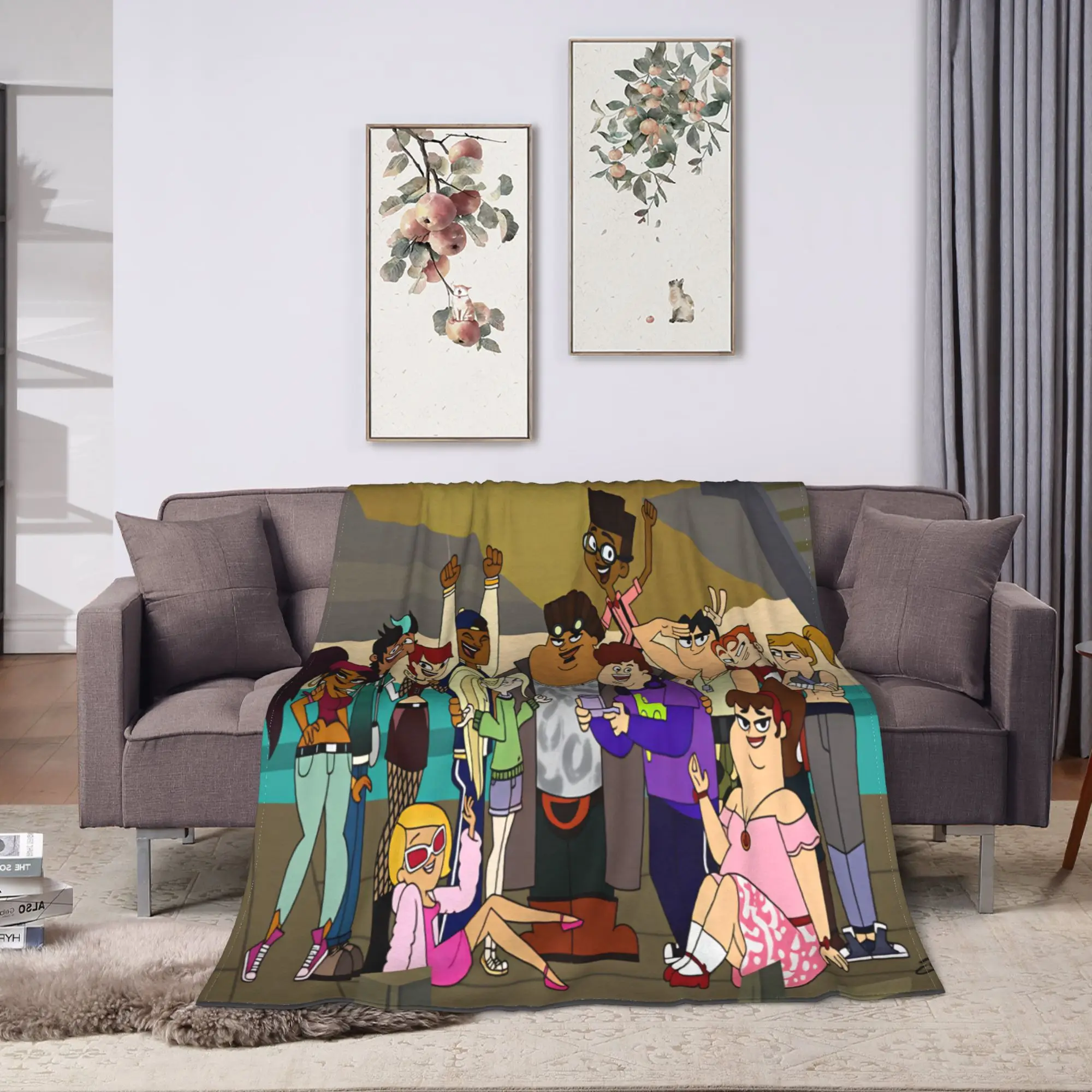 Totals Dramas Island Icon Flannel Blankets  Warm Soft Bedding Throws for Couch Chair Decorative Graphic Bedspread Sofa Bed Cover