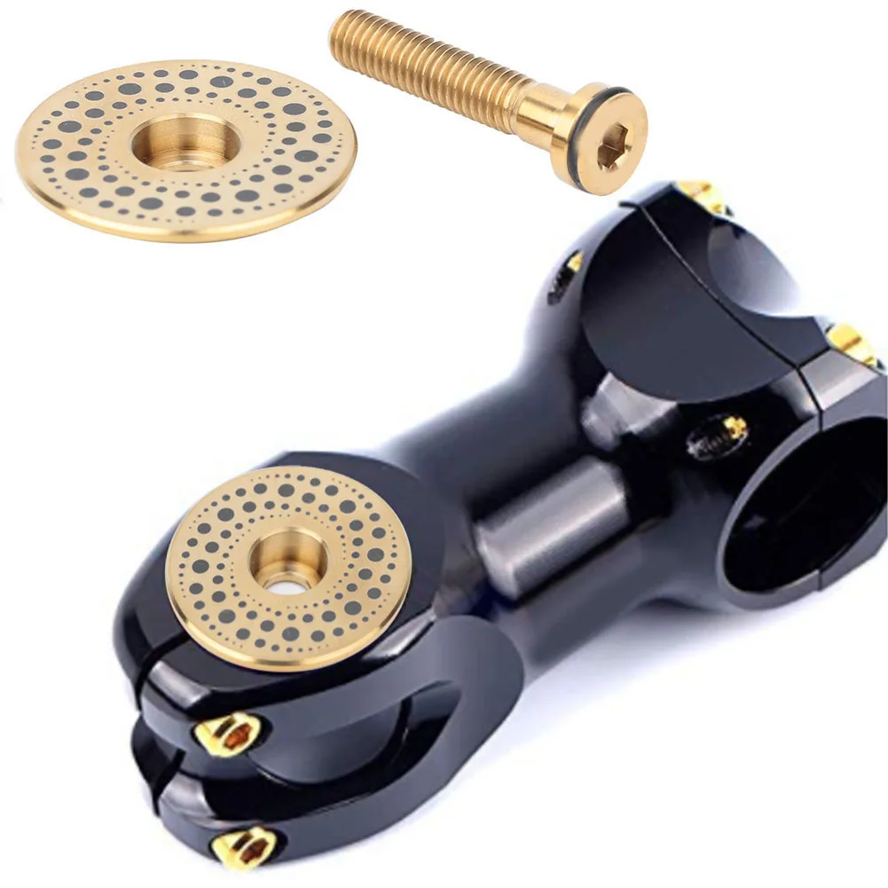 

2-х шт. колпачок для велосипедной гарнитуры из титанового сплава с расширителем вилки для велосипеда, верхние колпачки для выноса велосипеда с винтом, золото