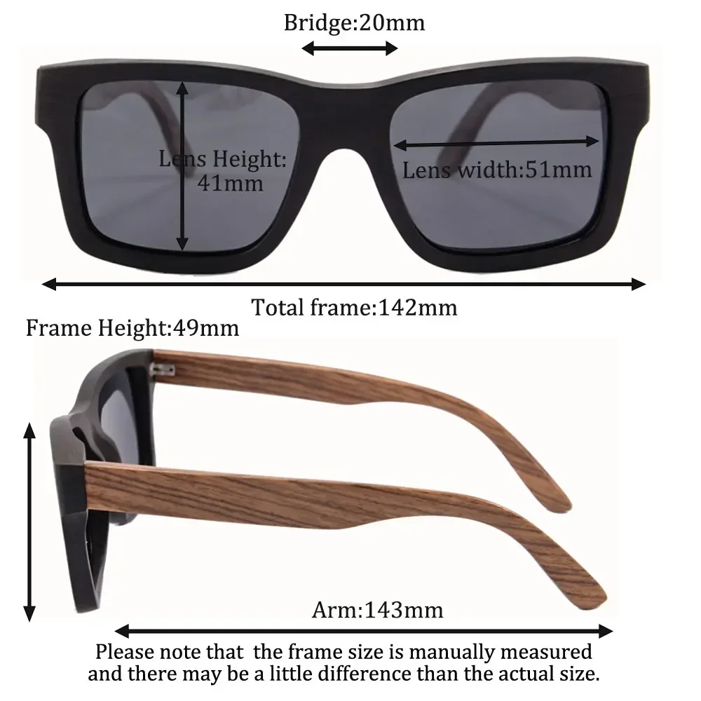 SHINU Brnad Fashion sunglasses wood square Wooden Polarized Sunglasses for men natural handmade wooden polarized sunglasses