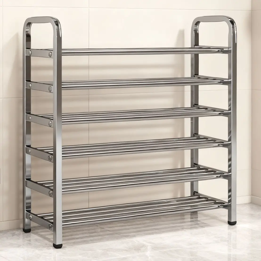 HYS bold stainless steel shoe rack multi-layer household door entrance multi-functional shelf dormitory rental room shoe rack