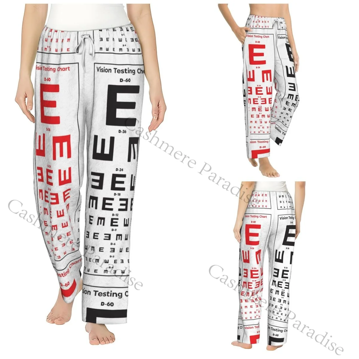 

Funny Printed Snellen Chart Eye Exam Tote Cozy Flannel Pajama Pants for Women Sleep Bottoms Home Loungewear