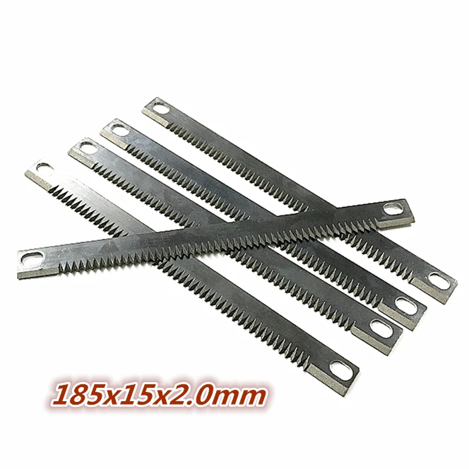 10 Pcs Vertical Packing Machine Cutting Blade Fine Tooth Blade 185x15x2mm Serrated Tools Knives Packing Machine Knife