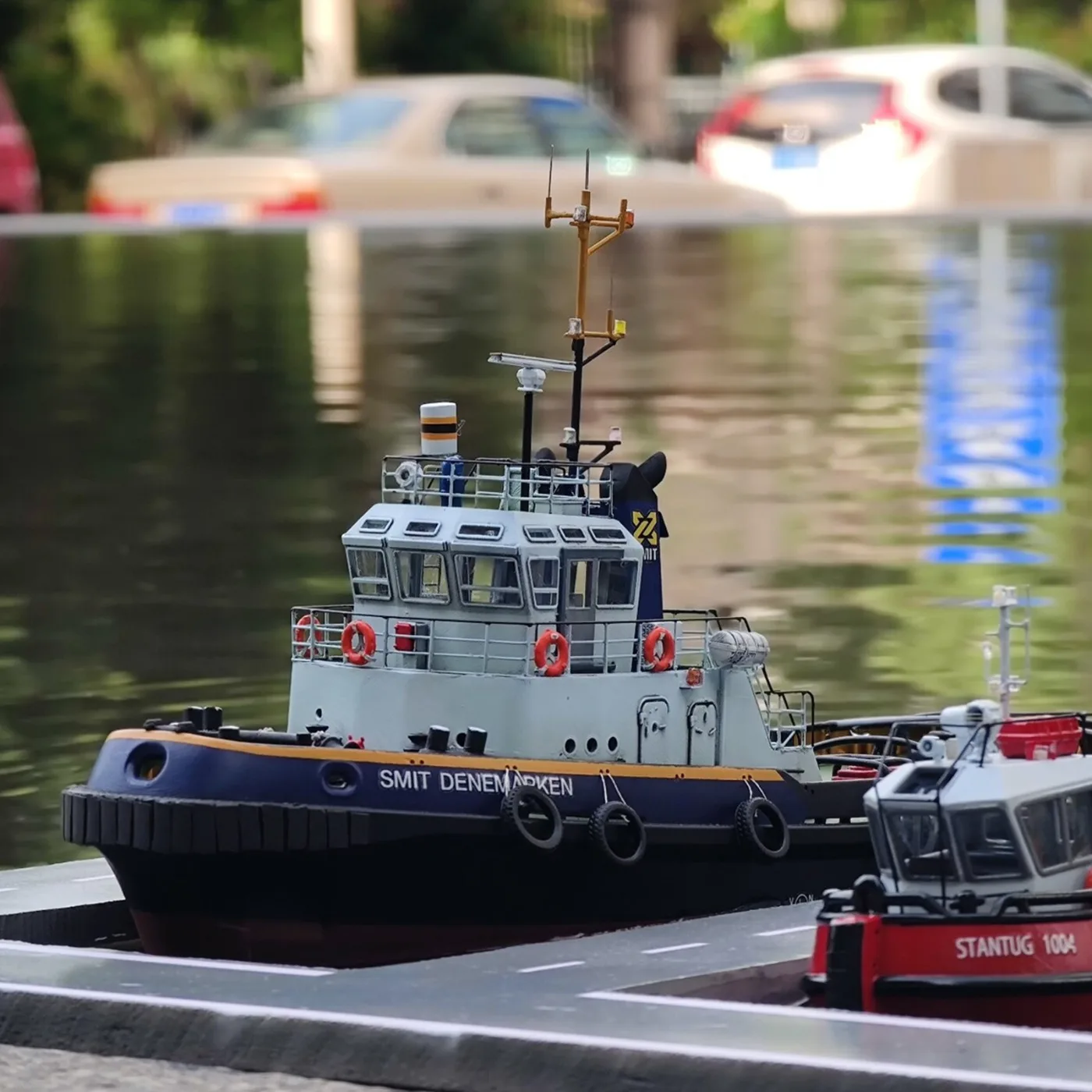 1/100 RC Boot 28cm Dual Motor Smit Fernbedienung Schlepper Licht-härtende Druck Form RC Boot Modell RTR junge Spielzeug Geschenk