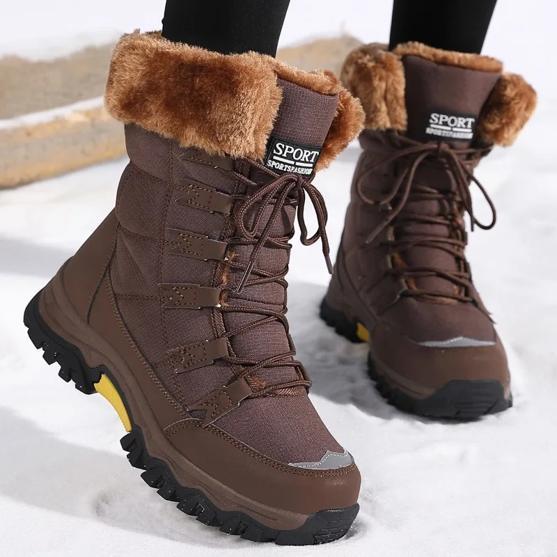 

2025 New Winter Women's Snow Boots Outdoor Non-slip Comfort Womens Cottonable Boots Warm Anti-chill Fashion High Top Boots Botas