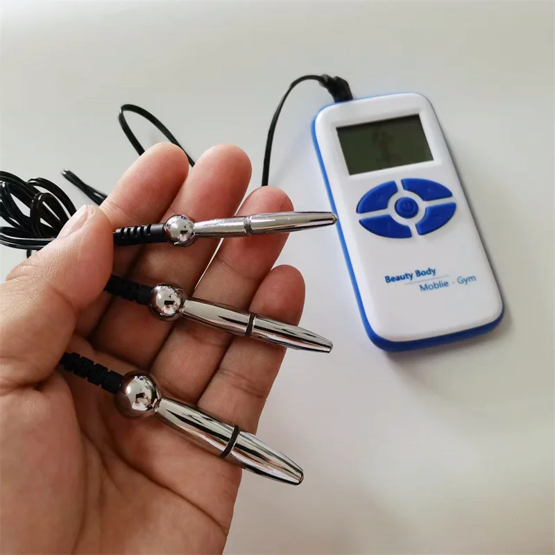 1 Set Metall Penis Plug Pferd Auge Stick Harnröhren Dilatator Sounding Anal Massage 8 Modi Elektrische Schock Sex Spielzeug männer Masturbation