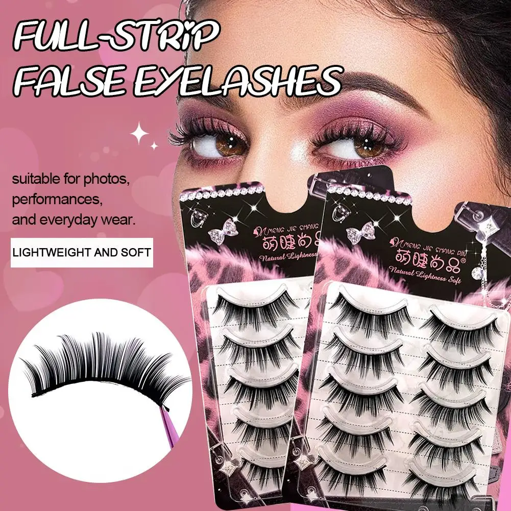 Pestañas postizas tira completa esponjosa DIY pestañas cómicas naturalmente rizadas para principiantes extensión de pestañas herramienta de maquillaje A8D2