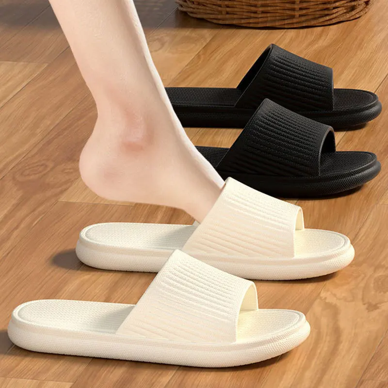 Zapatillas de baño para hombre y mujer, sandalias de suela suave EVA, chanclas informales para interiores, zapatos antideslizantes para el hogar