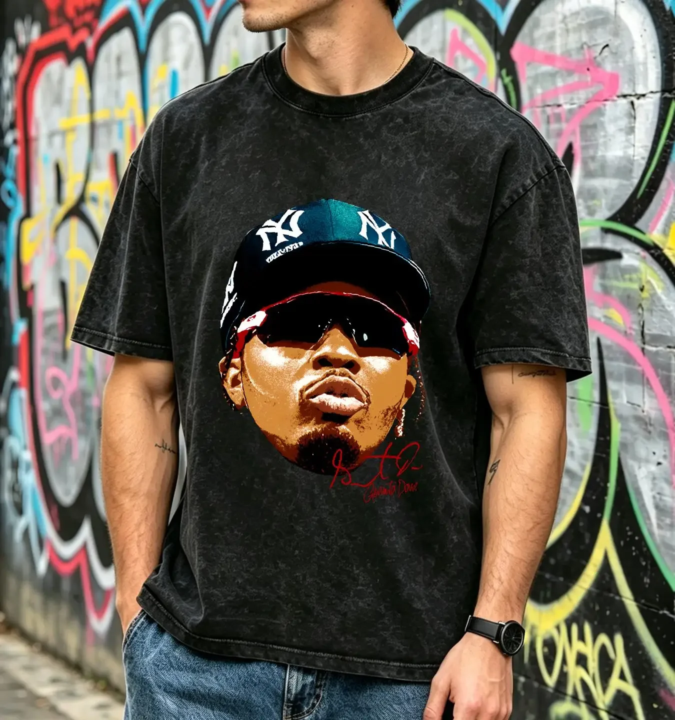 washed T Shirt Gervonta Davis Rare Jumbo Face Boxing Sport For Him Or Her WBA long short sleeves vintage Washed Comfortable