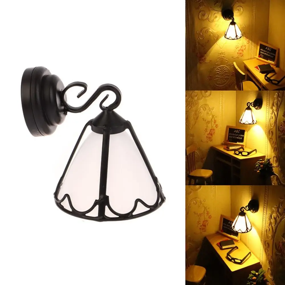 New 1:12 Dollhouse Colored Glass Lamp 10 Styles Mini Ceiling Lamp Chandelier DIY Miniature LED Golden Light House Accessories