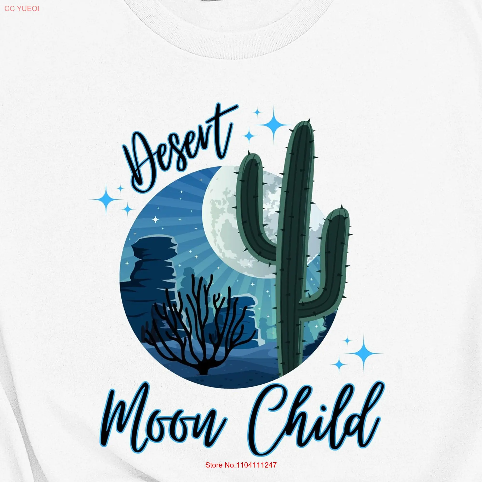 Moon shirt Desert Drifter T Cactus Mens for her him Womens Hippy long or short sleeves