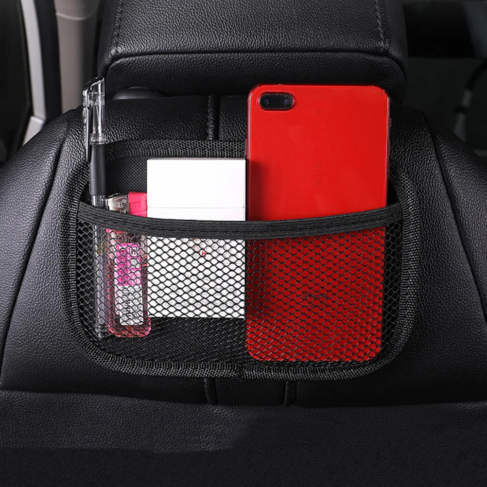 

2pcs Car Sticky Storage Mesh Bag Compact Organizer For Mobile Phone Sundries Holder Multifunctional Car Interior Storage Pouch