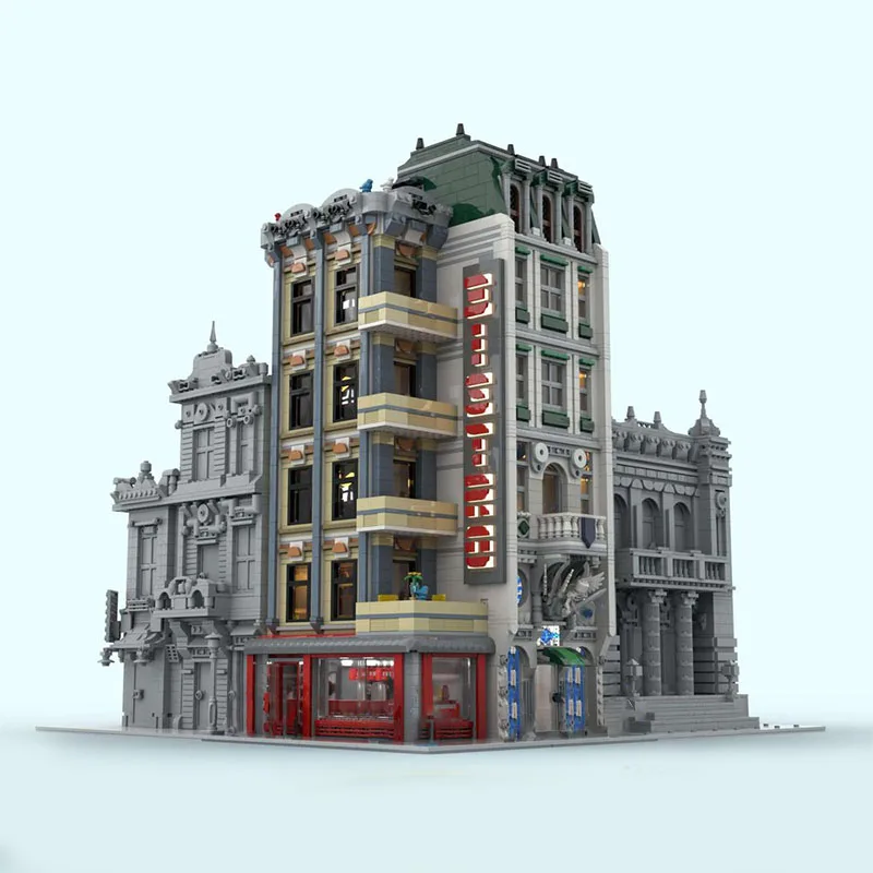 3984 Teile Tower Corner Custom Bausteine Modell, modularer Hochhausstil, Modellbausteine Geburtstagsgeschenk