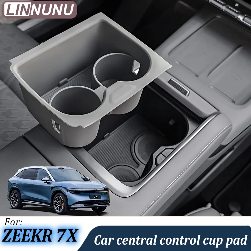 

LINNUNU For Zeekr 7X 2025 2026 silicone Car central control cup pad storage box mat cover ZEEKR interior accessories auto parts