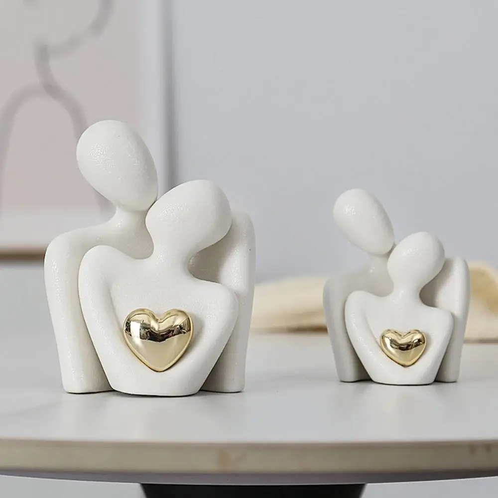 Ceramic Couples Embrace Statue Creative Abstract People Love Sculpture Waterproof Handicraft Miniatures Figurine Gift