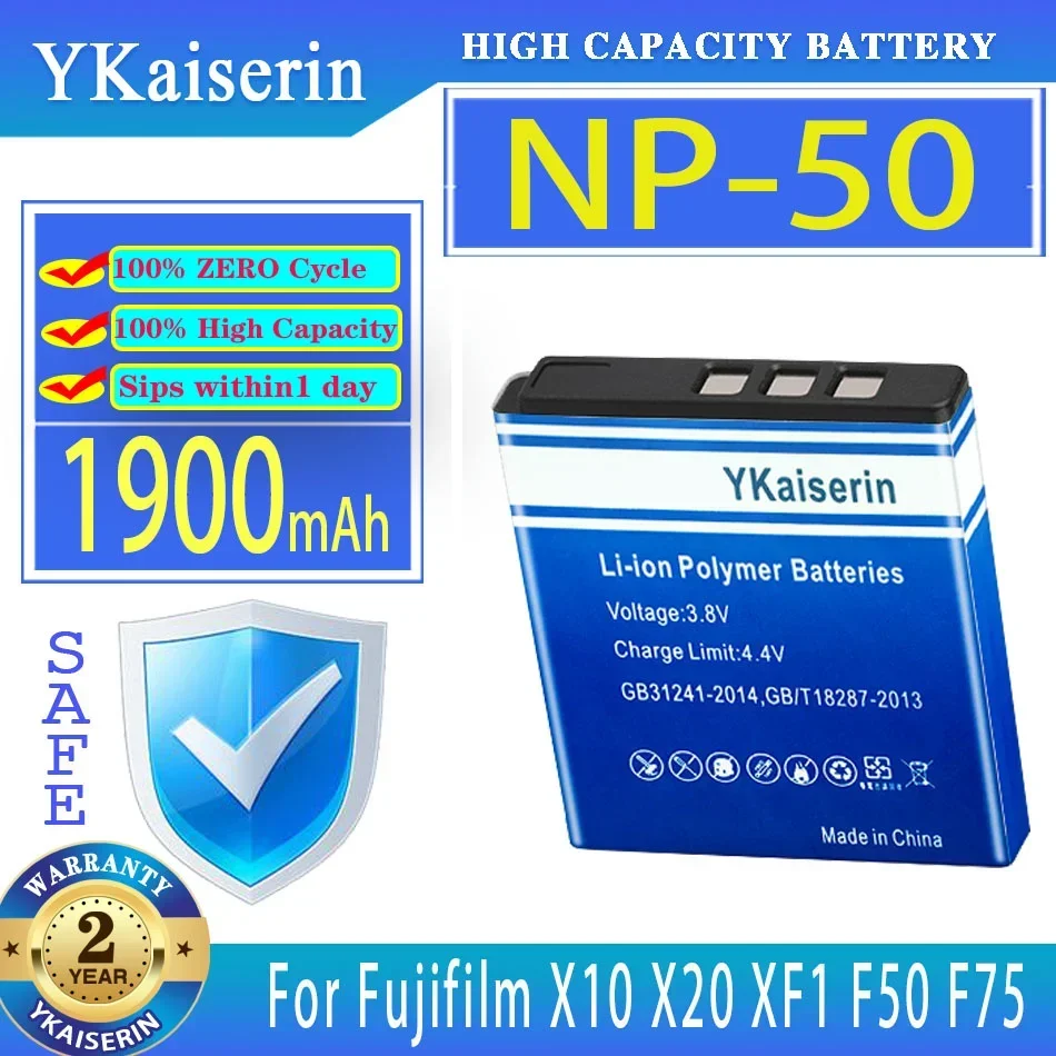 YKaiserin Portable Battery NP-50 1900mAh For Fujifilm X10 X20 XF1 F50 F75 KLIC-7004 KLIC-7004 K7004 D-Li68